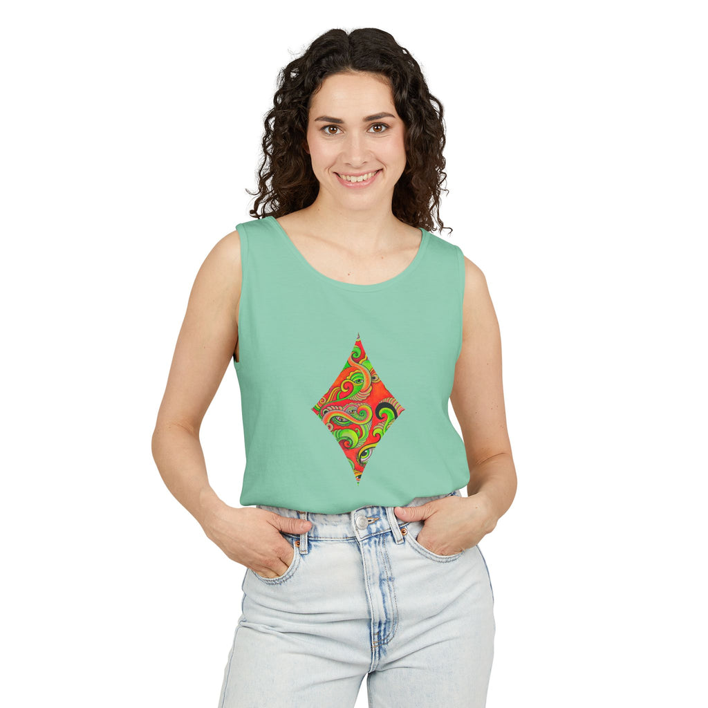 Psychedelic Paisley Cross Tank #t434567