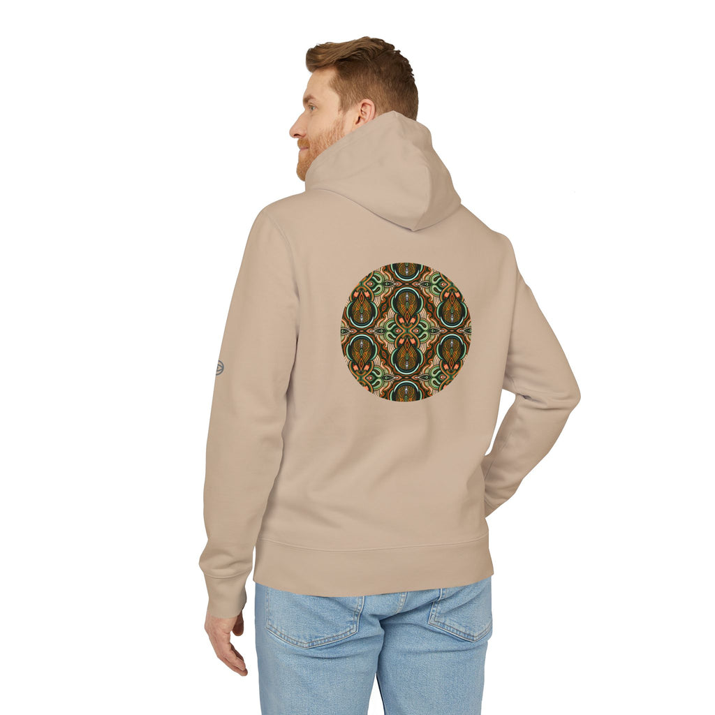Geometric Tribal Pattern Hoodie — Earth Tone Triangle & Circle Art Sweatshirt #eh2