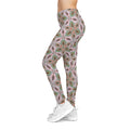 Floral Kaleidoscope Leggings — Pink & Green Patterned Women's Leggings #g006332