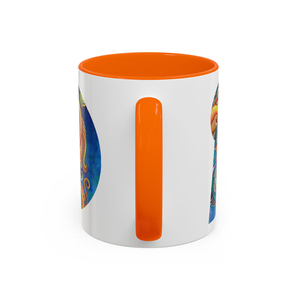 Colorful Abstract Fish Circle Mug | Accent Coffee Mug