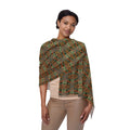 Lightweight Boho Mosaic Scarf — Earthy Geometric Pattern #u87546899
