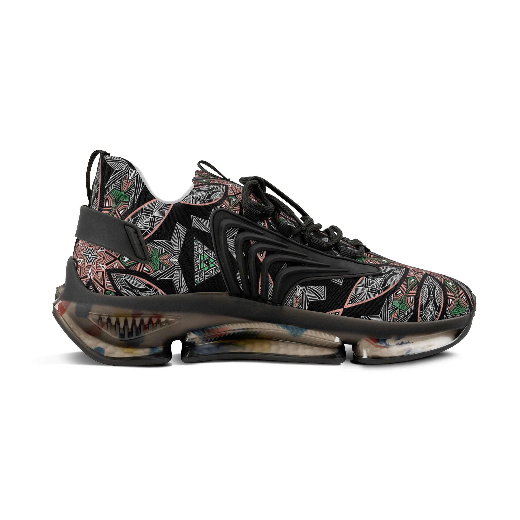Men's Mesh Sneakers — Kaleidoscope Floral Athletic Shoes #ss2586443