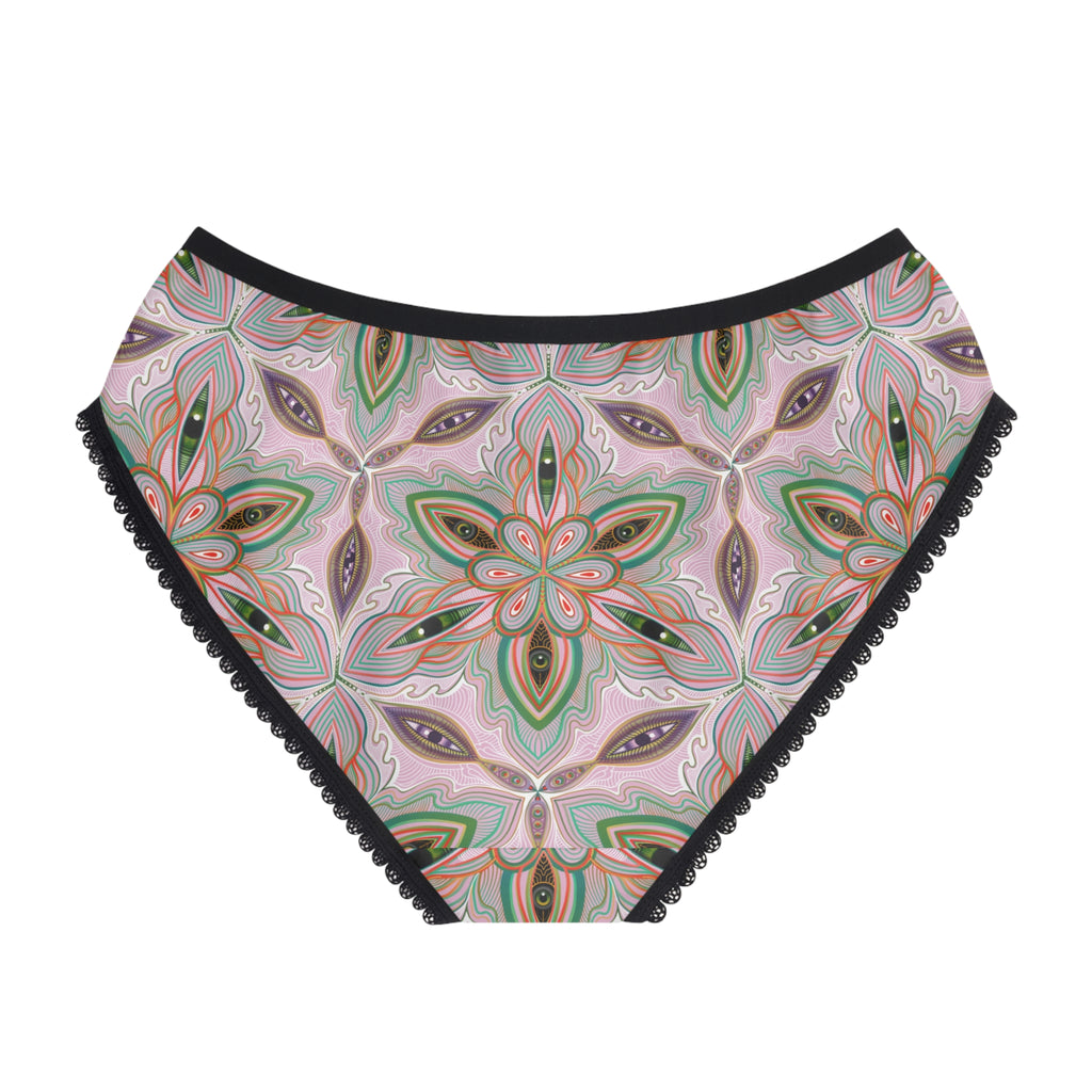 Floral Kaleidoscope Women's Briefs — Pastel Mandala Print. #bm1