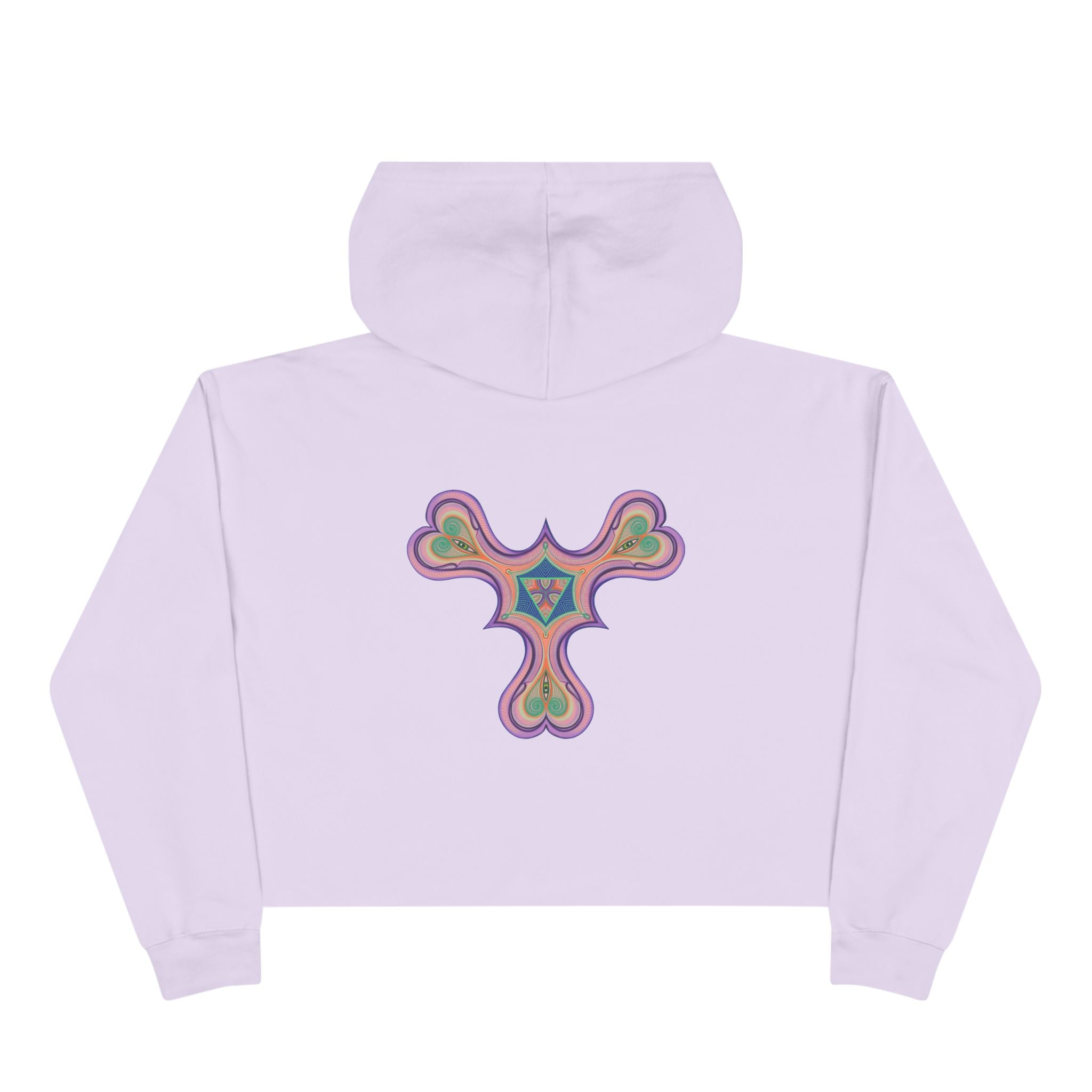 Boho Heart Mandala Crop Hoodie — Psychedelic Floral Tribal Graphic  #chpf3