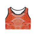Orange Mandala Sports Bra — All-Over Print Yoga & Activewear #h13677