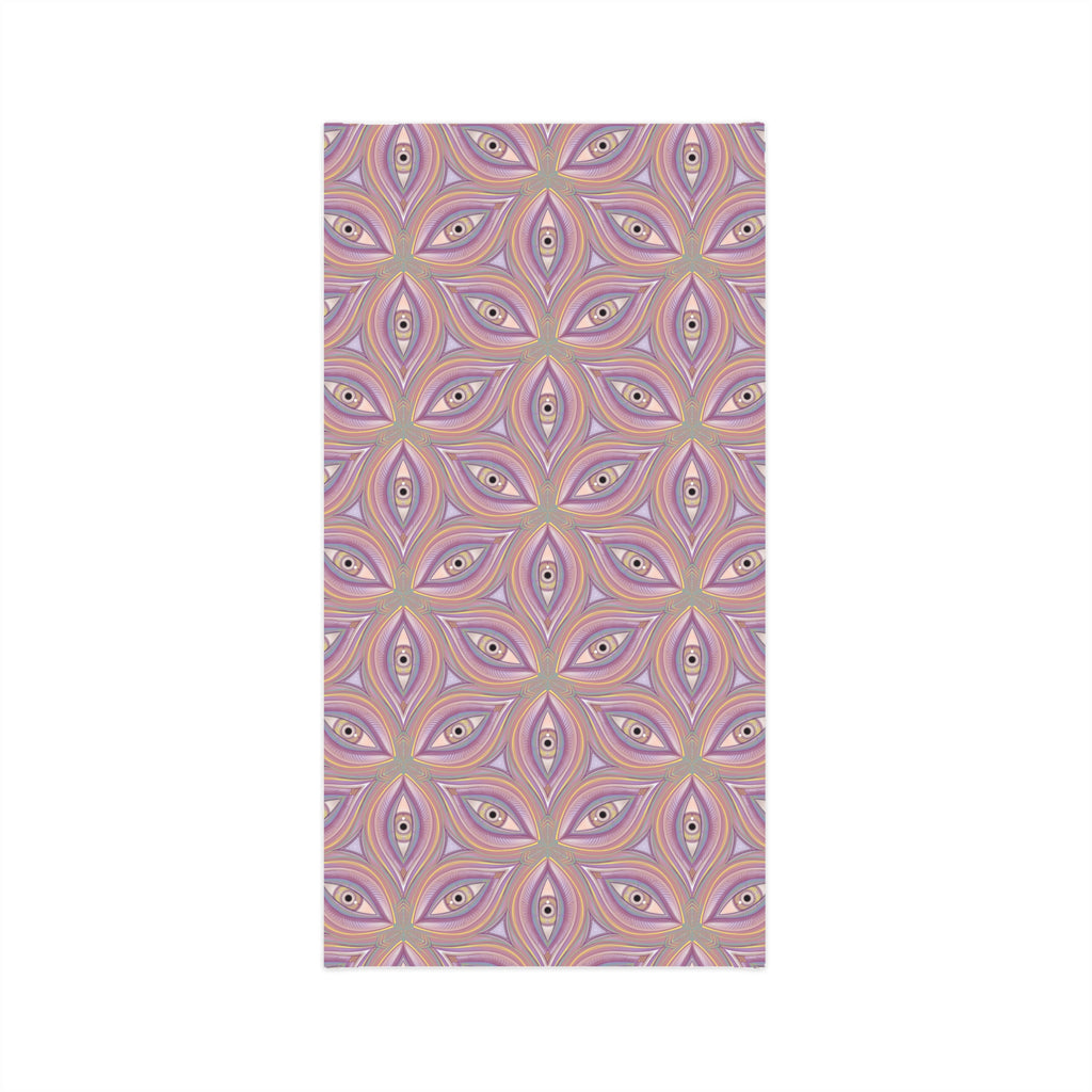 Neck Gaiter — Retro Floral Geometric Pattern in Lavender & Peach