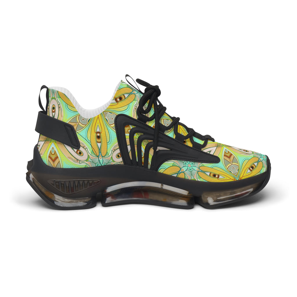 Mesh Sneakers — Floral Kaleidoscope Pattern, Lightweight Breathable Women’s Athletic Shoes #jh7654