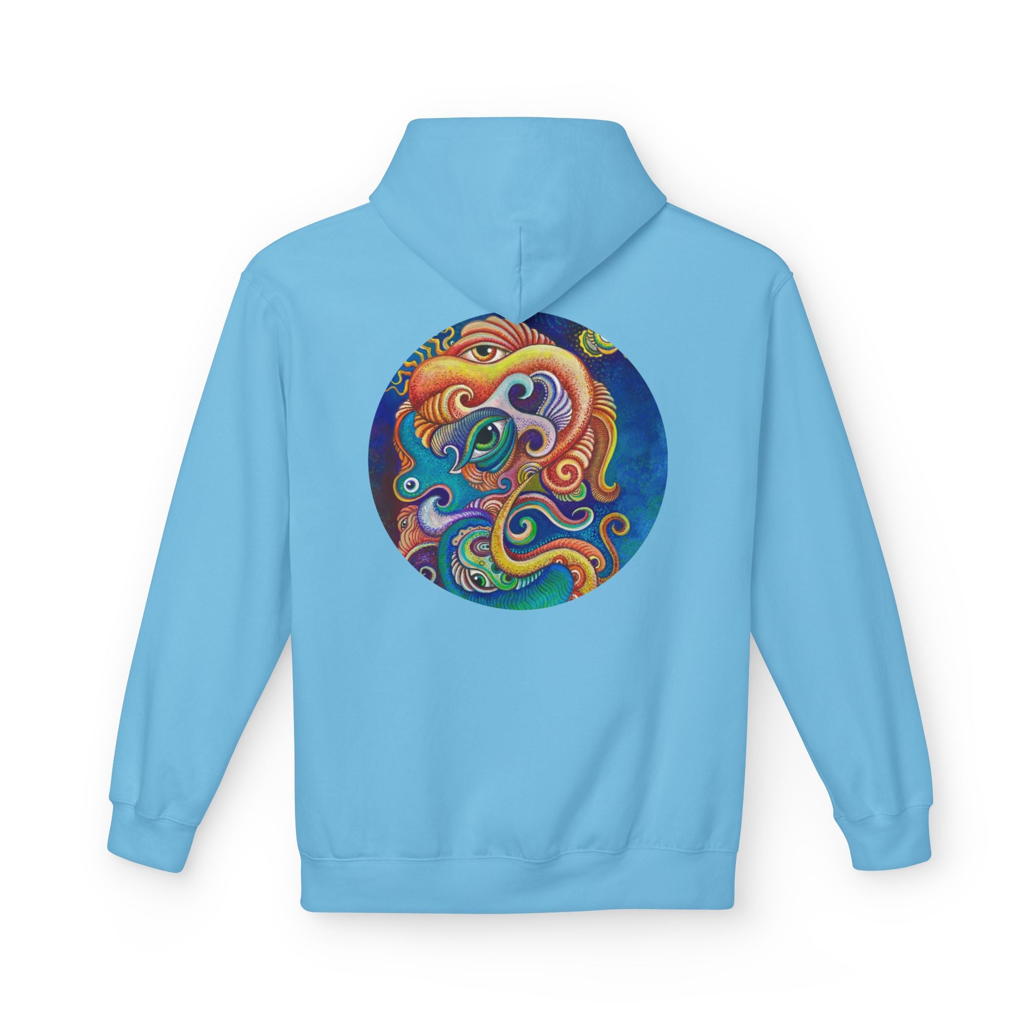 Abstract Psychedelic Face Hoodie | Colorful Surreal Keyhole Art