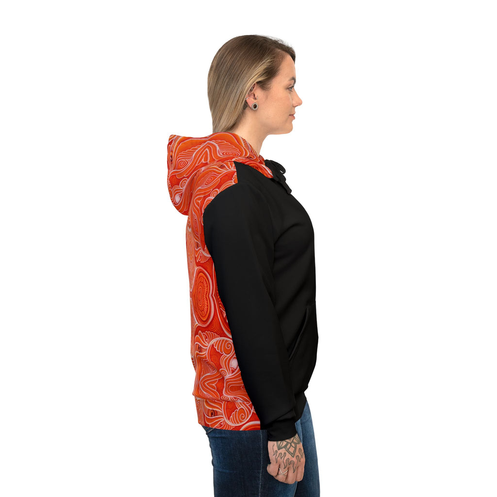 Athletic Hoodie — Red Orange Psychedelic Keyhole Design #jh68943