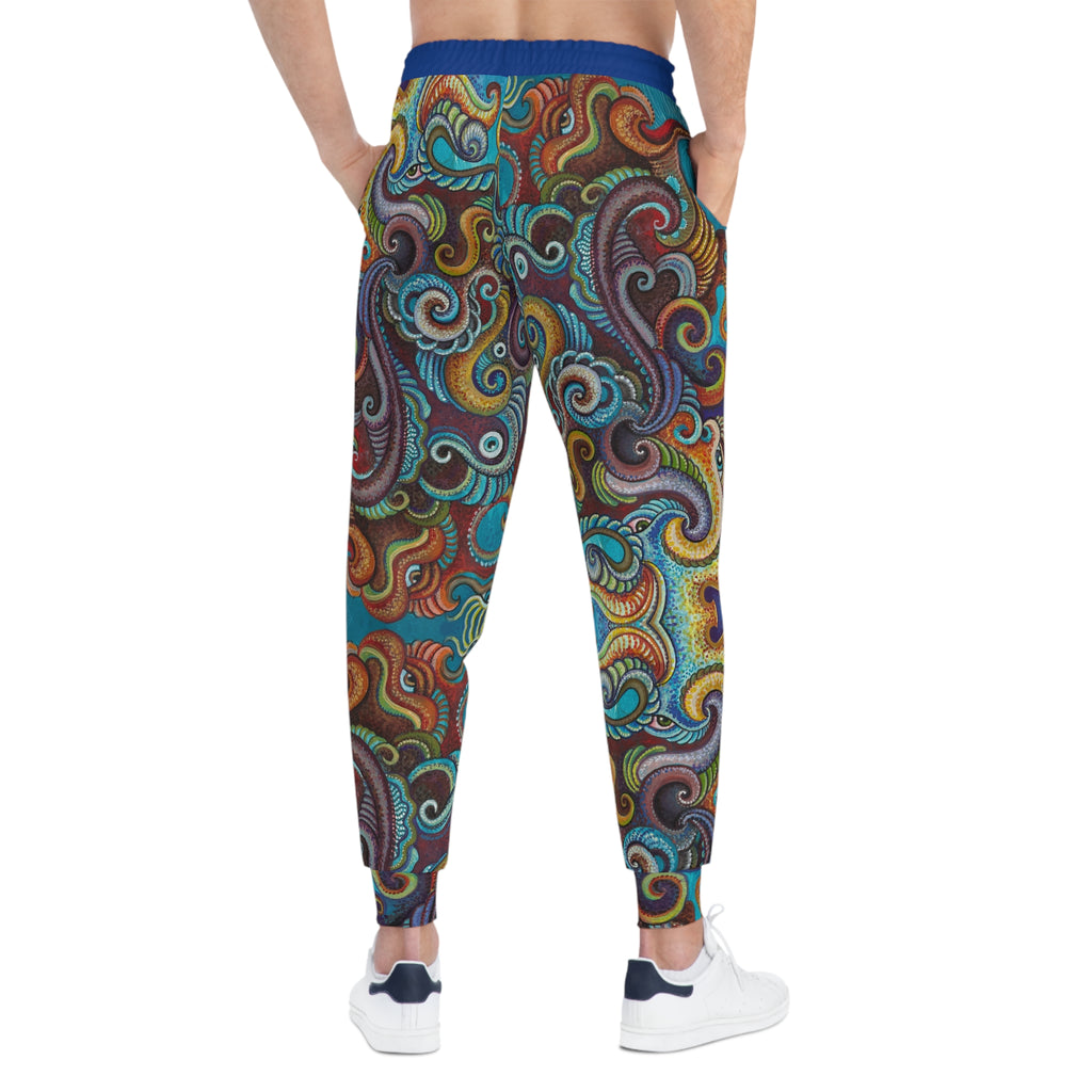 Psychedelic Swirl Athletic Joggers – Colorful Abstract AOP Track Pants #aj343