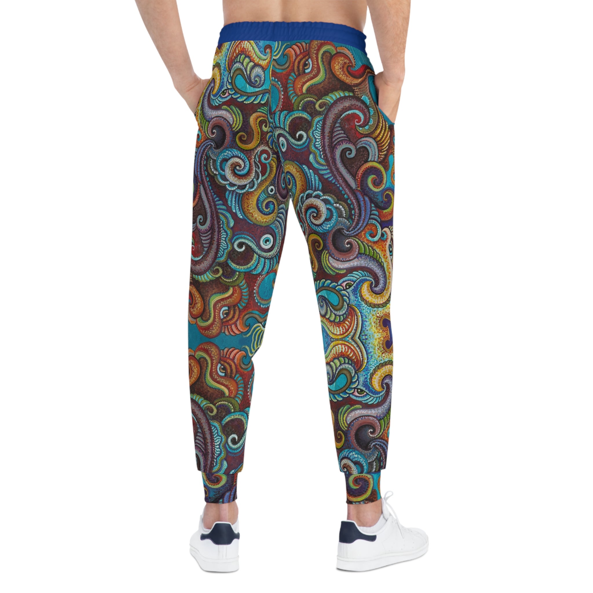 Psychedelic Swirl Athletic Joggers – Colorful Abstract AOP Track Pants #aj343