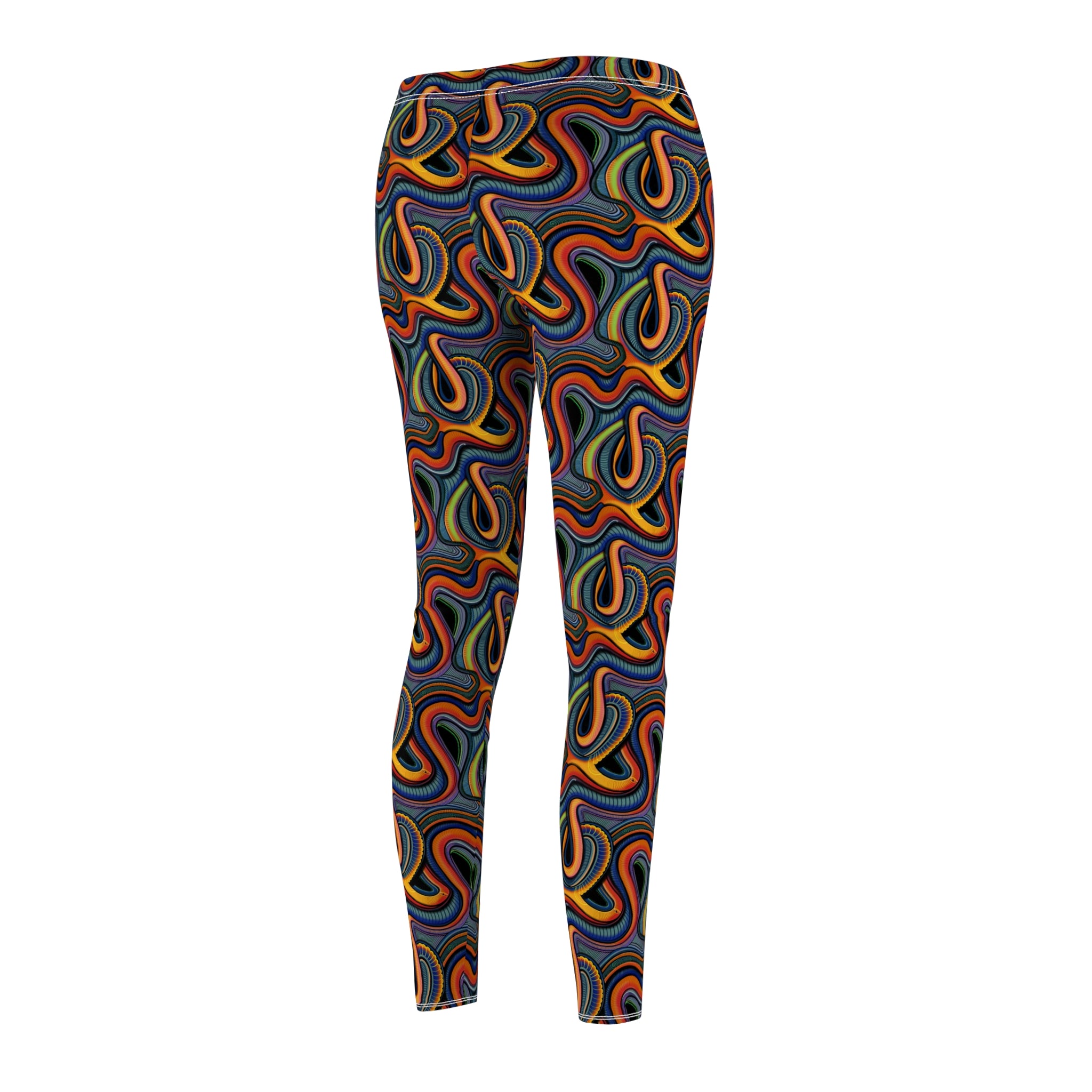 Psychedelic Swirl Leggings — Retro Rainbow Abstract Print #gfs0221