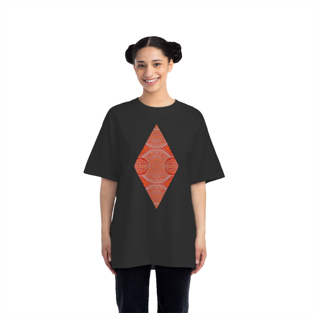 Geometric Red Diamond Graphic T-Shirt #kd753097