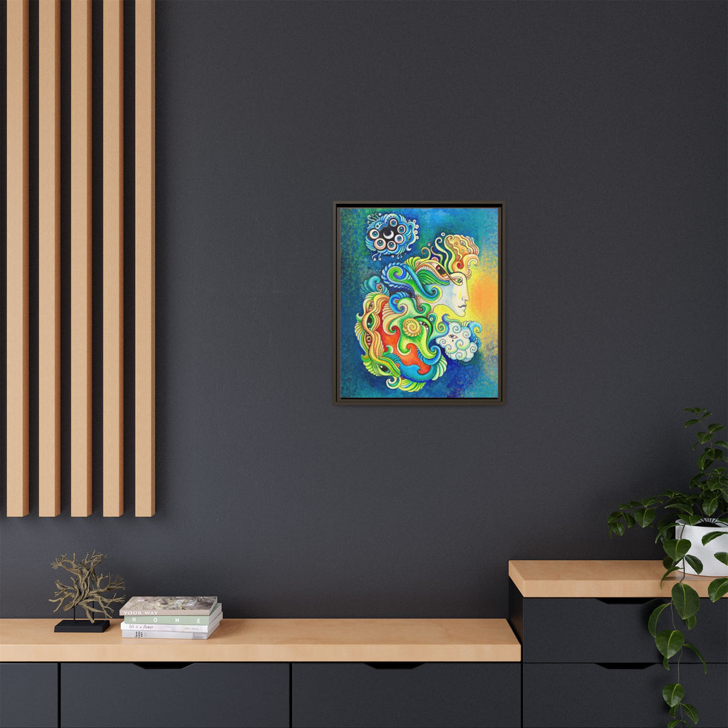Framed Abstract Mermaid Art Print — Colorful Psychedelic Canvas #iyt88433