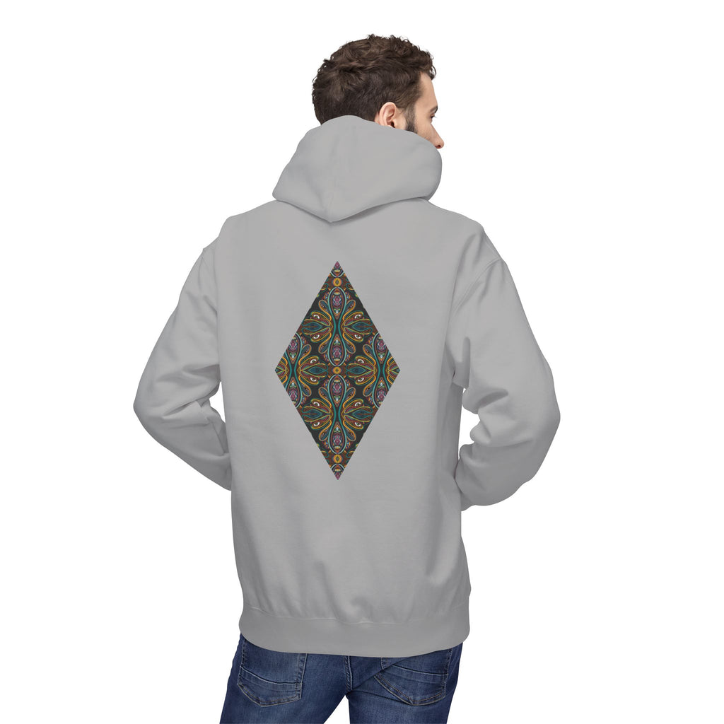 Geometric Mosaic Triangle Hoodie — Decorative Pattern Pullover #i865678