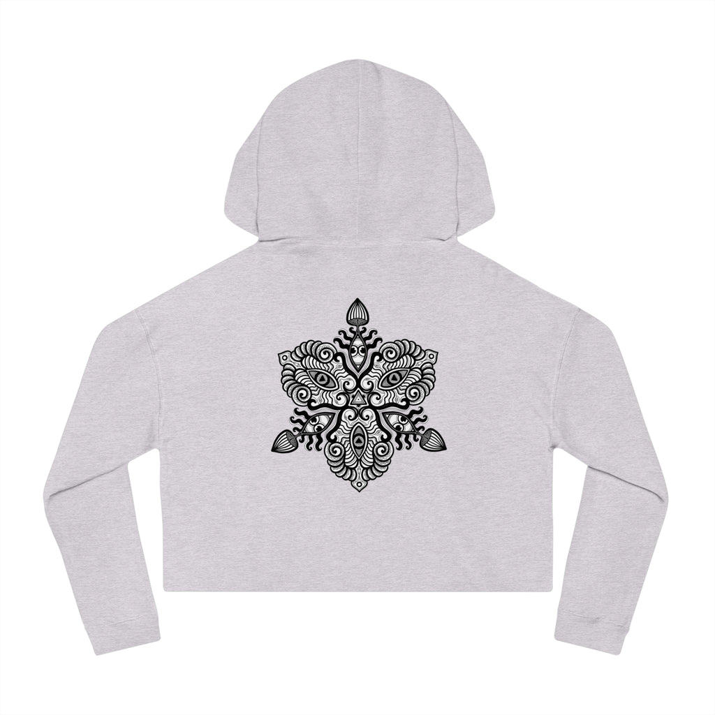 Cropped Hoodie — Boho Mandala Henna Floral Print #h98647