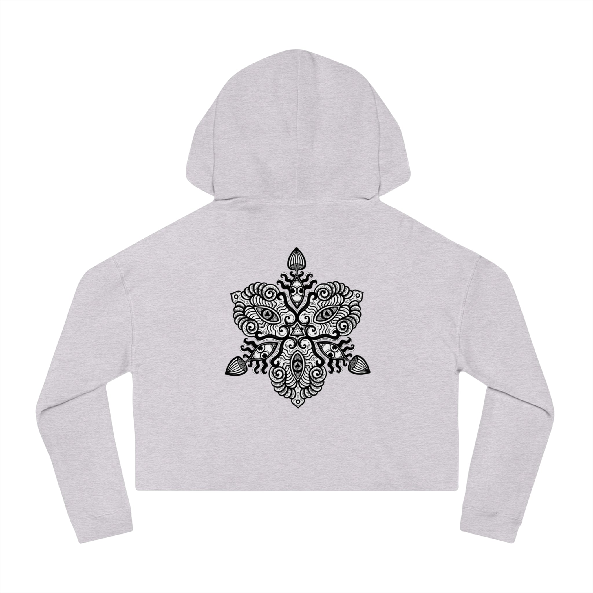 Cropped Hoodie — Boho Mandala Henna Floral Print #h98647