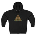 Geometric Tribal Pattern Zip Hoodie — Earthy Mandala Triangle & Circle Design #zh137