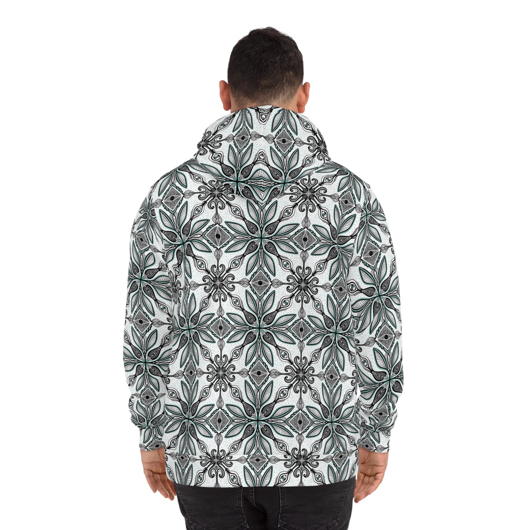 Floral Geometric All-Over-Print Hoodie #y987646