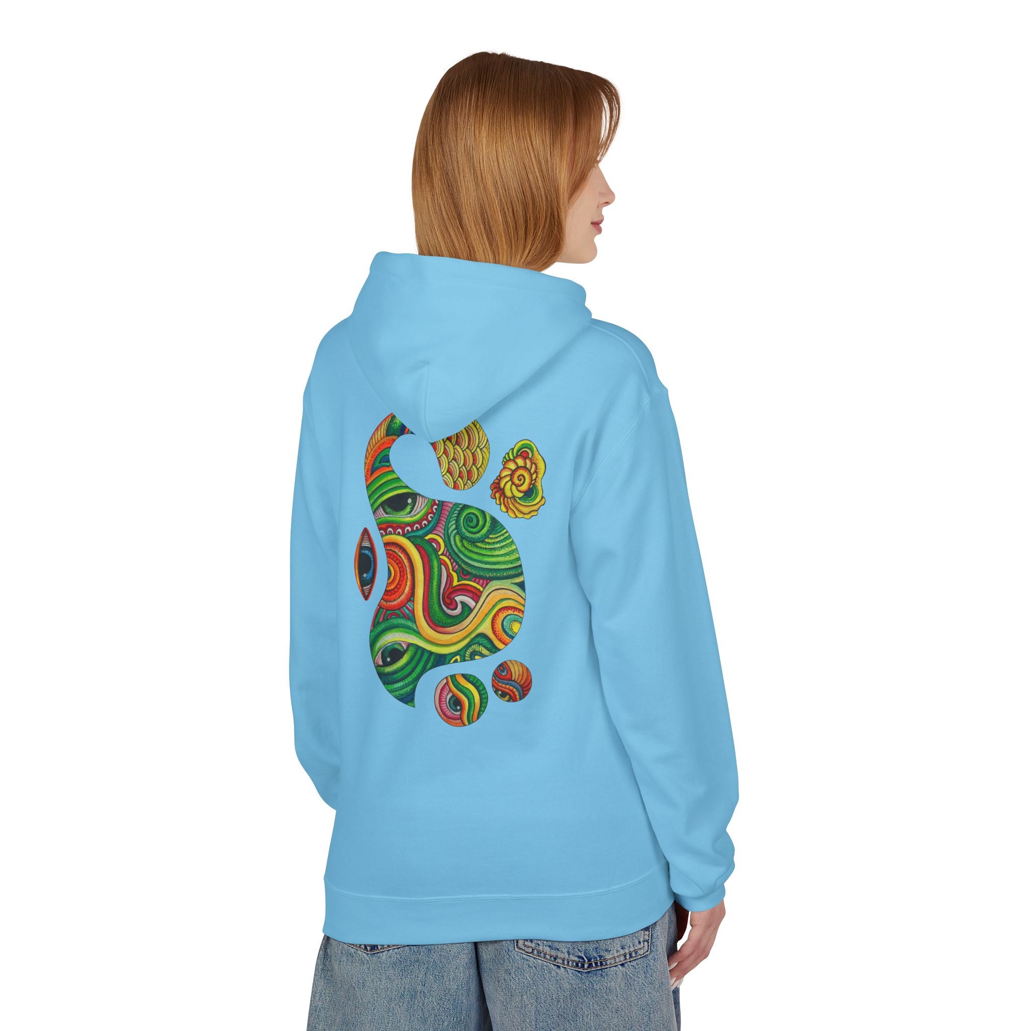 Psychedelic Swirl Hoodie — Colorful Abstract Apple Graphic #j64298