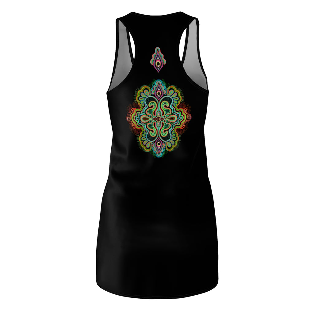 Racerback Dress — Psychedelic Neon Mandala Print  #rd2