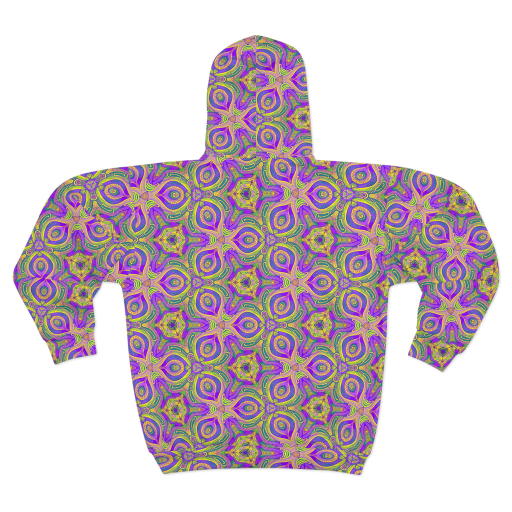 Psychedelic Kaleidoscope Zip Hoodie #f145435