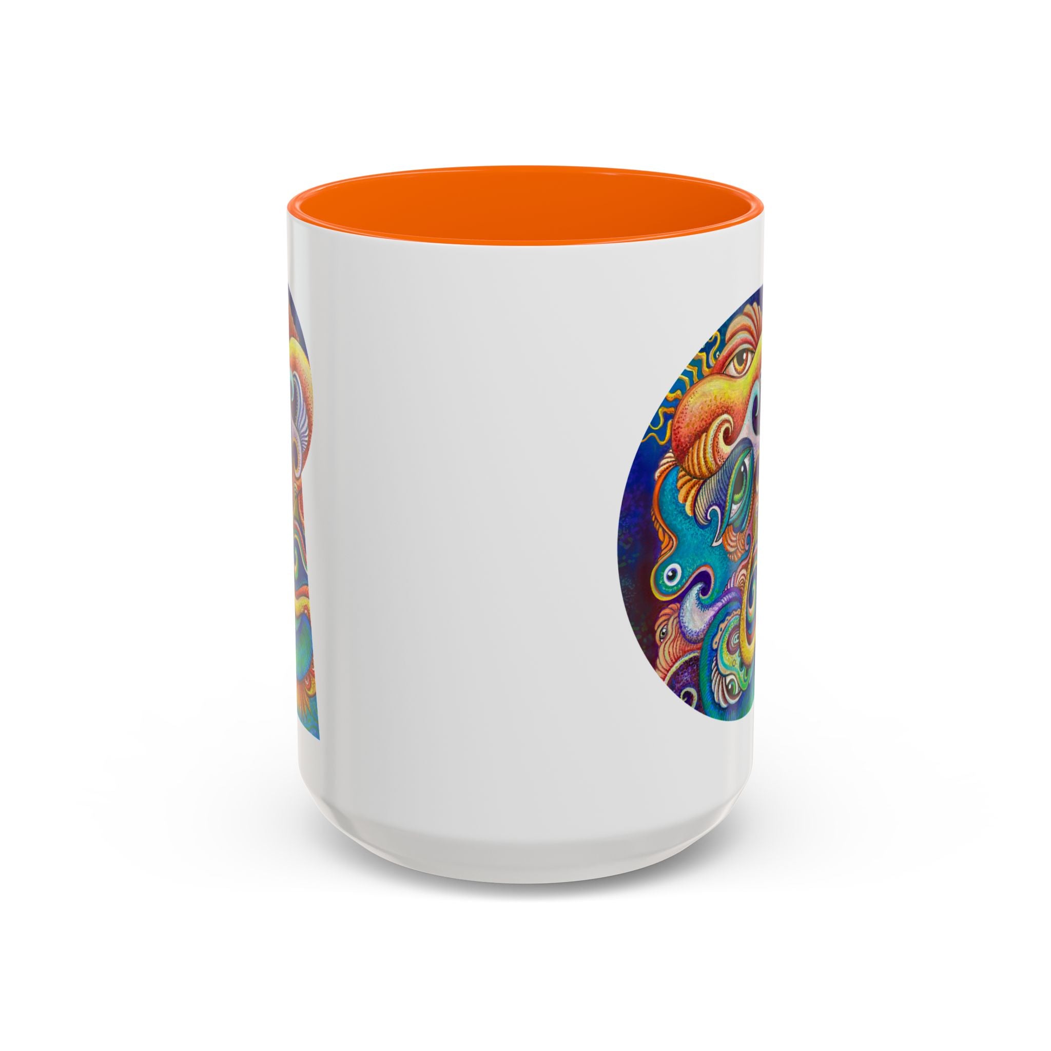 Colorful Abstract Fish Circle Mug | Accent Coffee Mug
