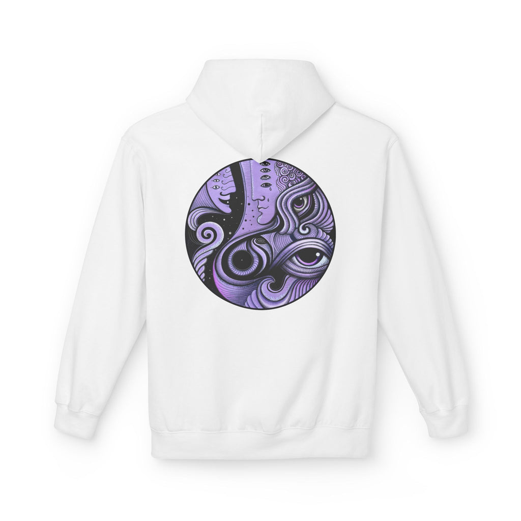Purple Psychedelic Guitar Art Hoodie | Keyhole Front, Circular Back Design