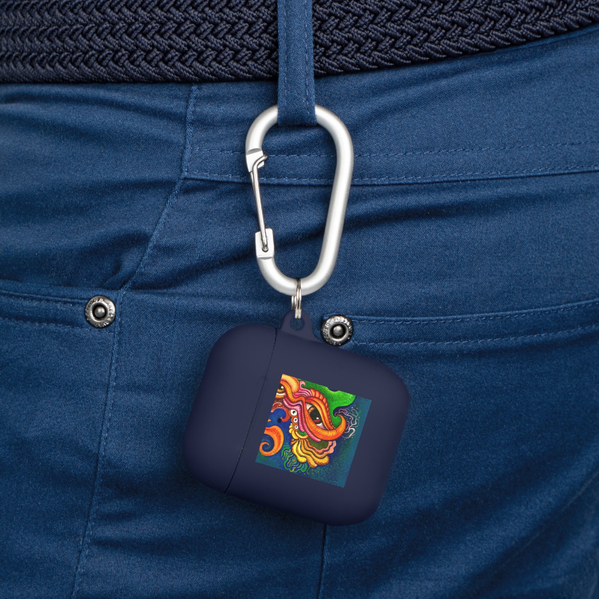 Colorful Abstract Dragon AirPods Case — Vibrant Floral Swirl Design #2347
