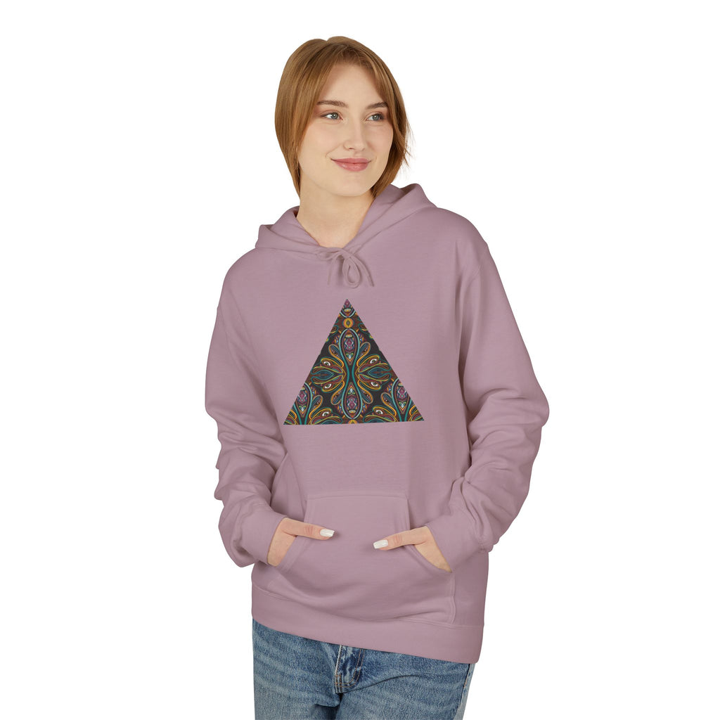Geometric Mosaic Triangle Hoodie — Decorative Pattern Pullover #i865678