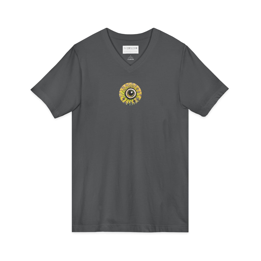 Sunflower Eye Pattern V-Neck Tee #k0833
