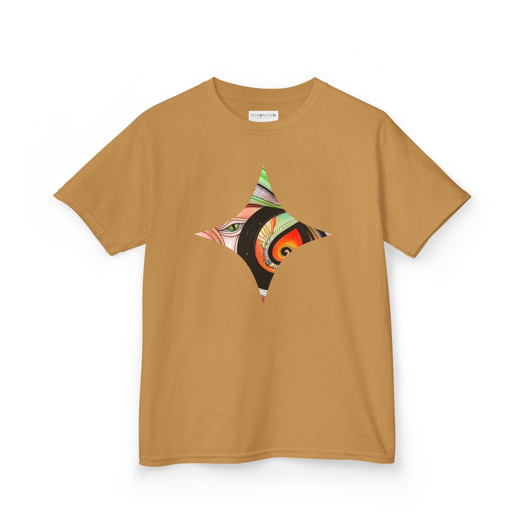 Abstract Eye Pattern Kids Tee | Geometric Star & Triangle Art