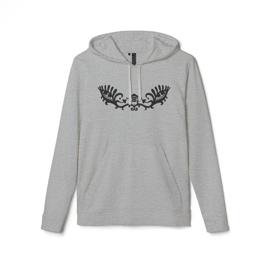 Adidas Hoodie — Ornamental Symmetry Black Graphic Zip-Up #y086467