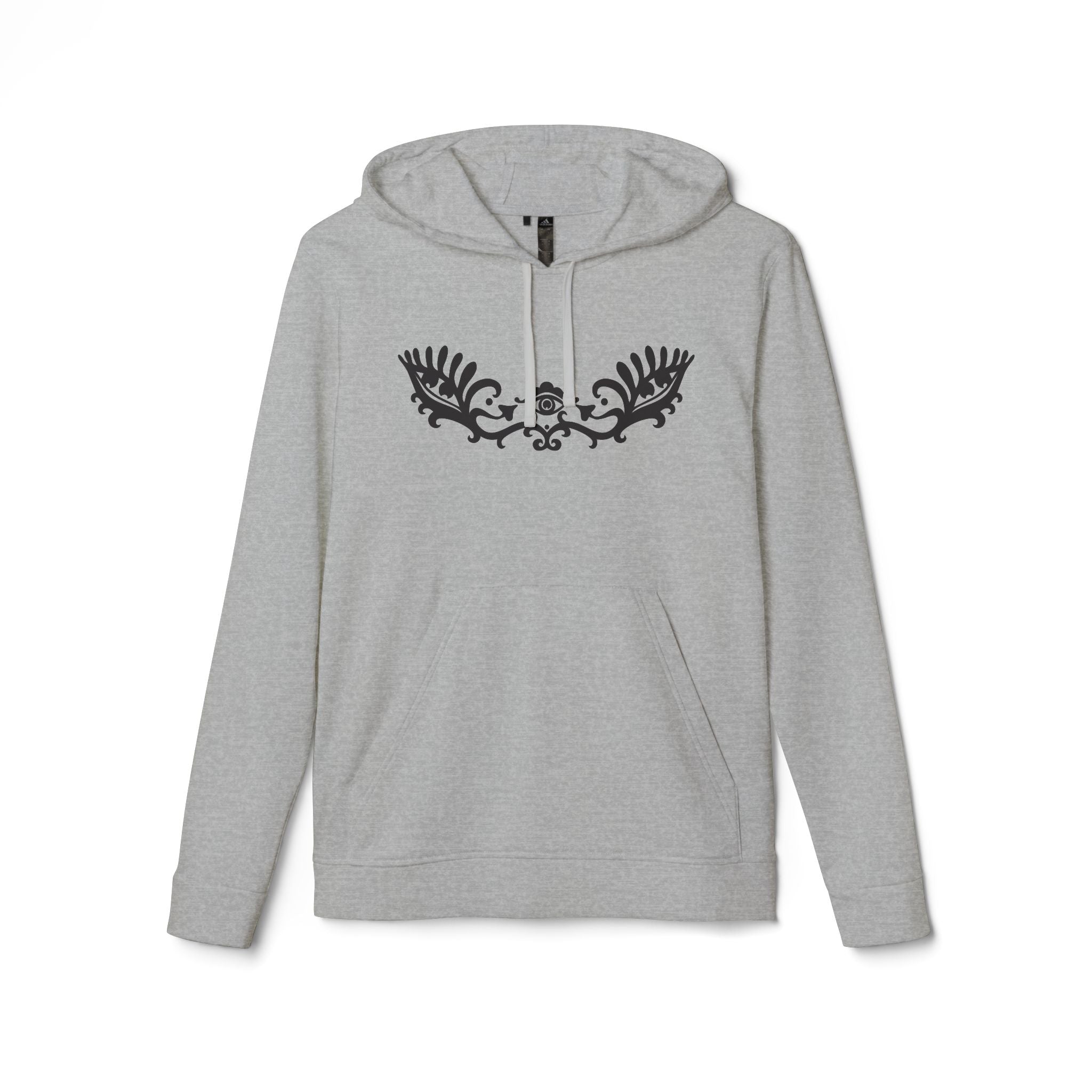 Adidas Hoodie — Ornamental Symmetry Black Graphic Zip-Up #y086467