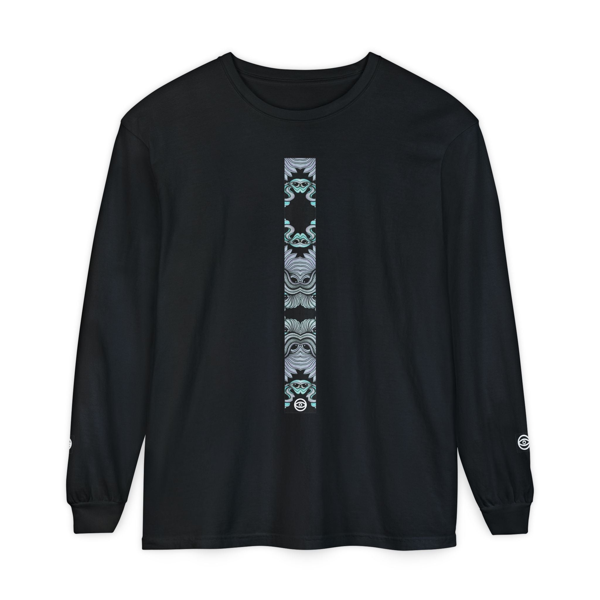 Men's/Women's Long Sleeve T-Shirt — Vertical Geometric Stripe Graphic #kjgd64258