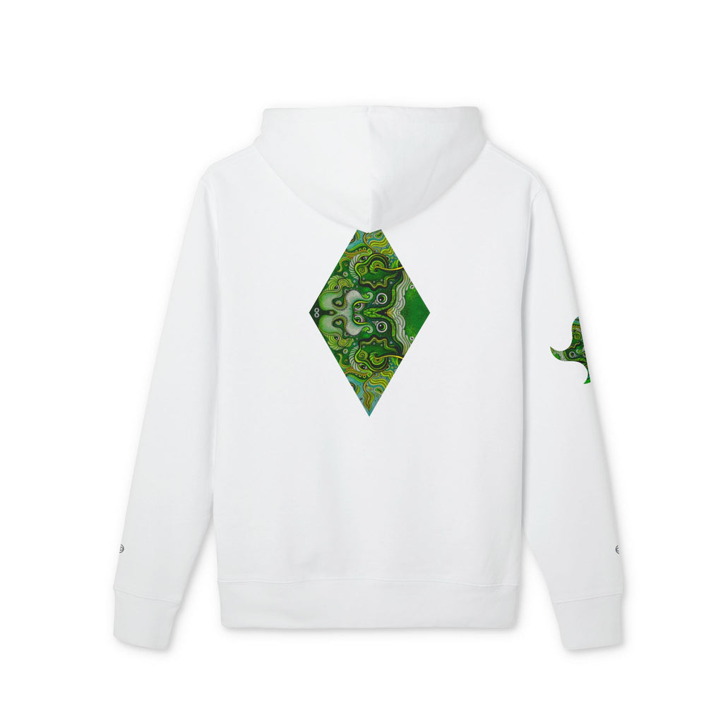 Green Geometric Nature Hoodie — Triangle Diamond Forest Graphic #iyf874322