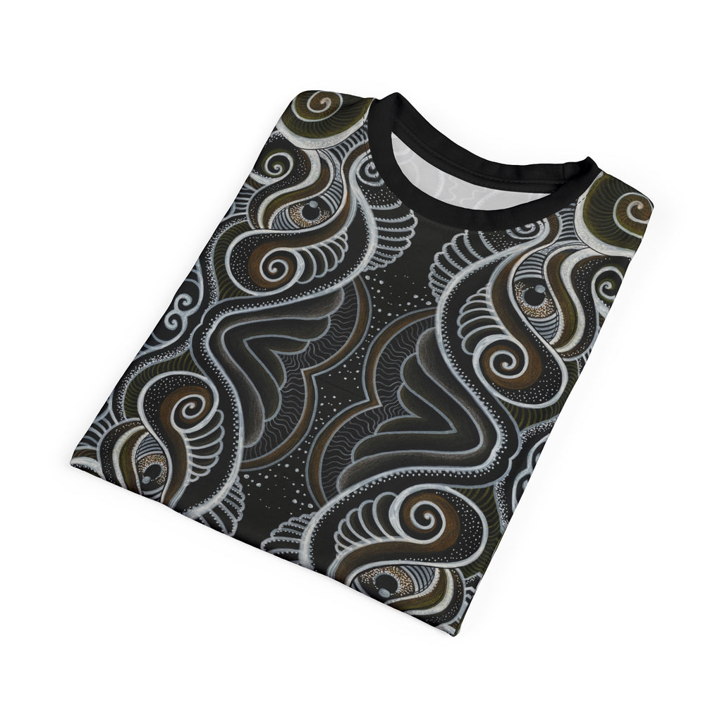 Tribal Spiral All-Over Print Tee — Boho Geometric Pattern #i66321