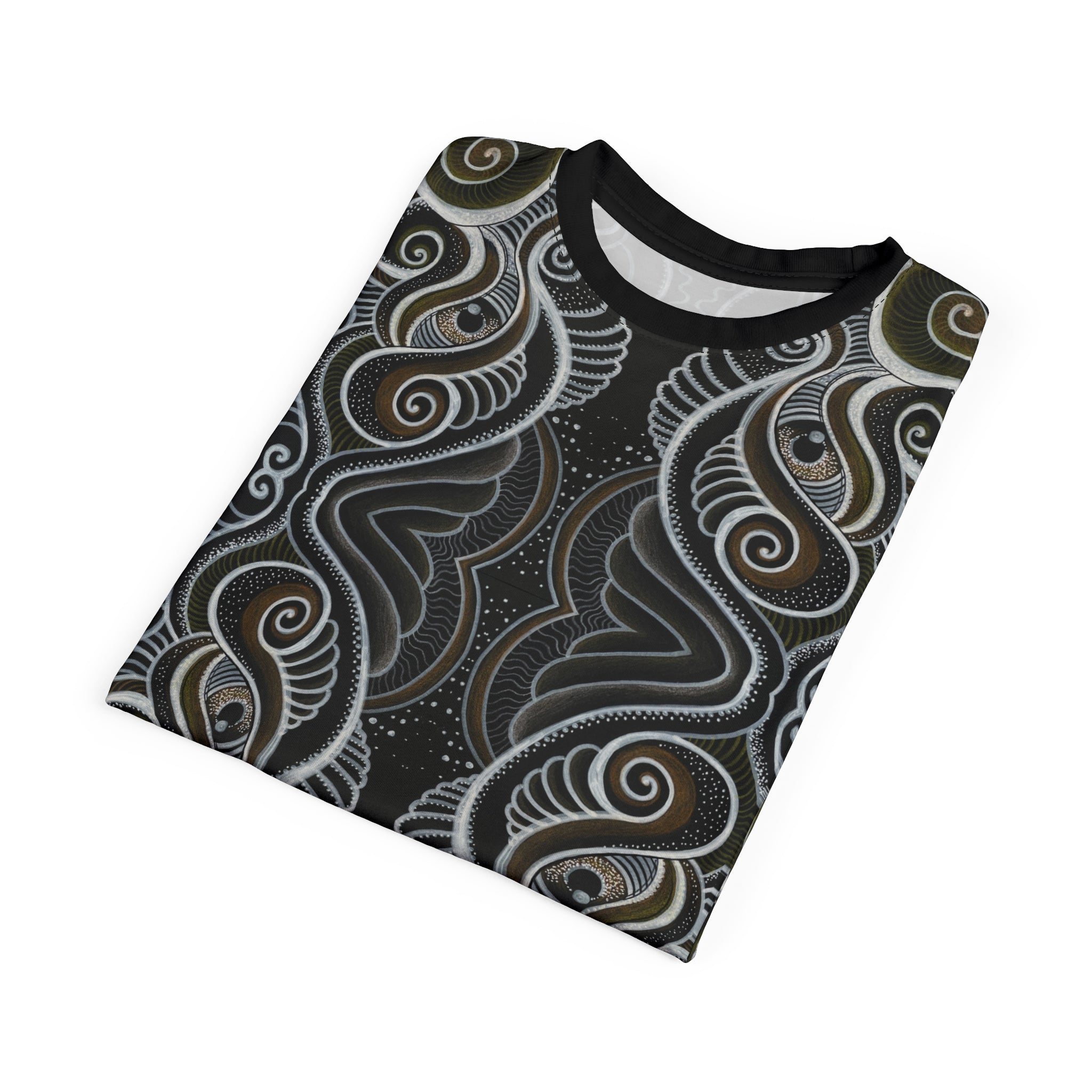 Tribal Spiral All-Over Print Tee — Boho Geometric Pattern #i66321