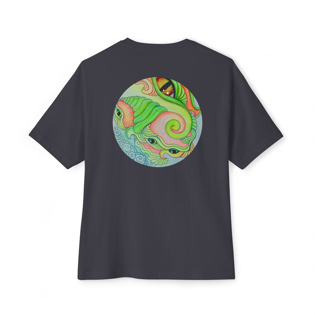 Psychedelic Triangle & Circle Graphic Tee — Retro Swirl Art T-Shirt #gr9523