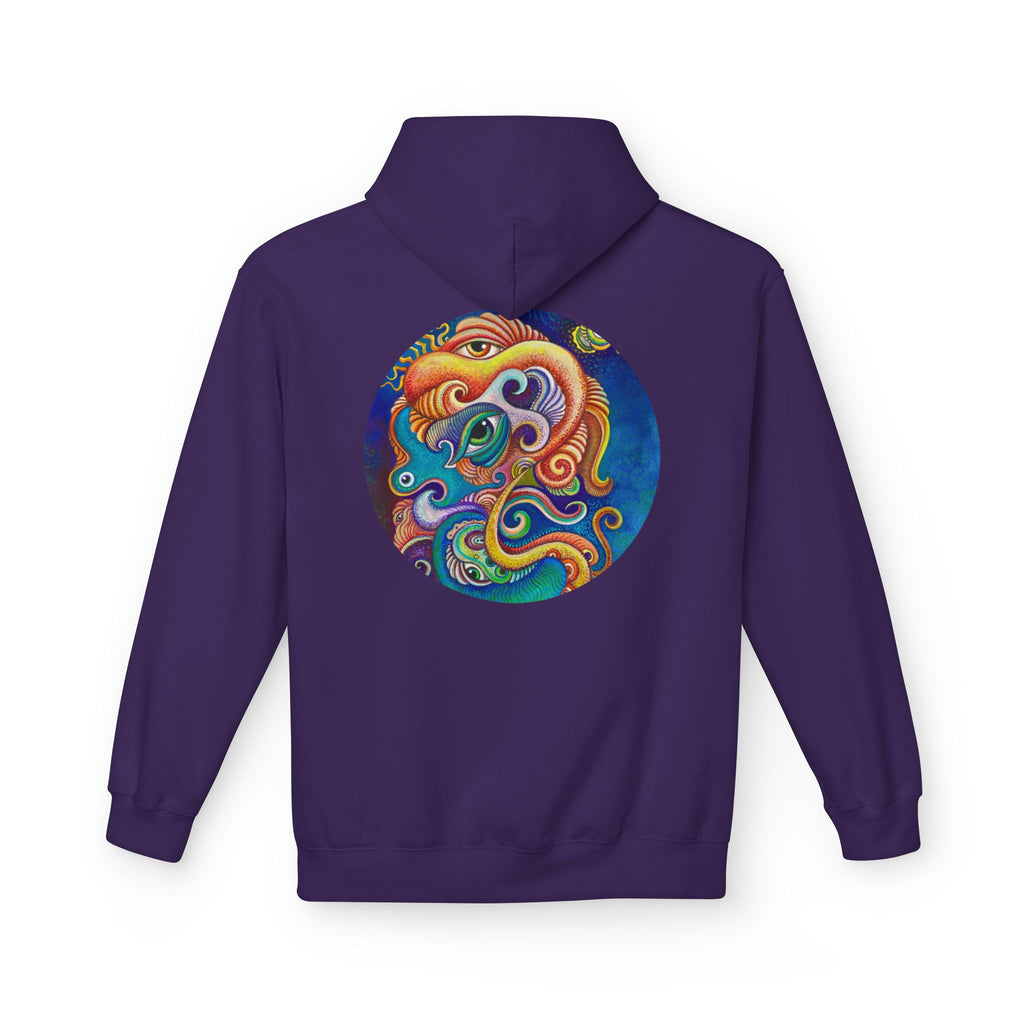 Abstract Psychedelic Face Hoodie | Colorful Surreal Keyhole Art
