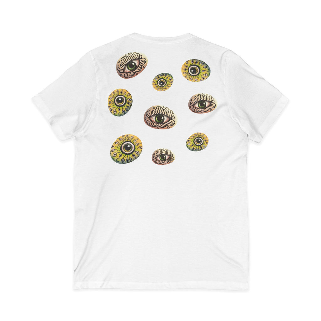 Sunflower Eye Pattern V-Neck Tee #k0833