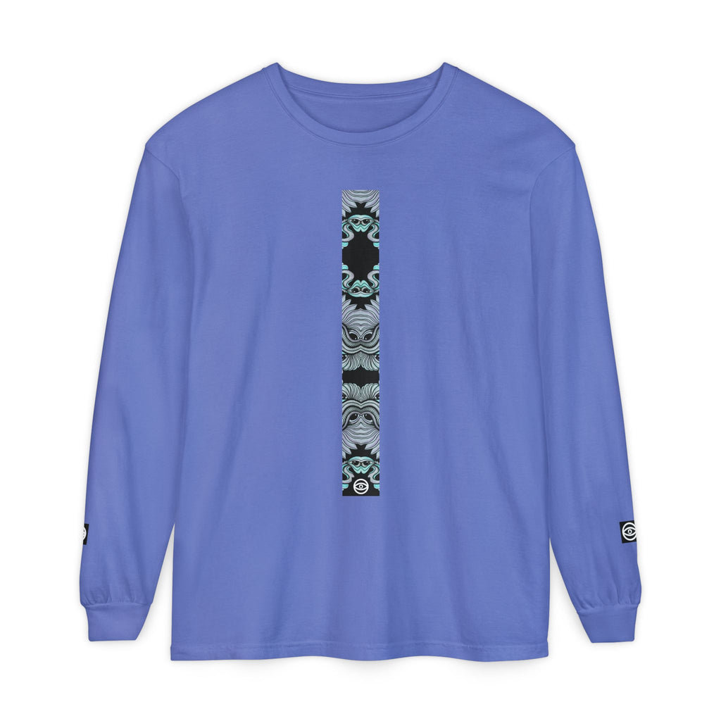 Men's/Women's Long Sleeve T-Shirt — Vertical Geometric Stripe Graphic #kjgd64258