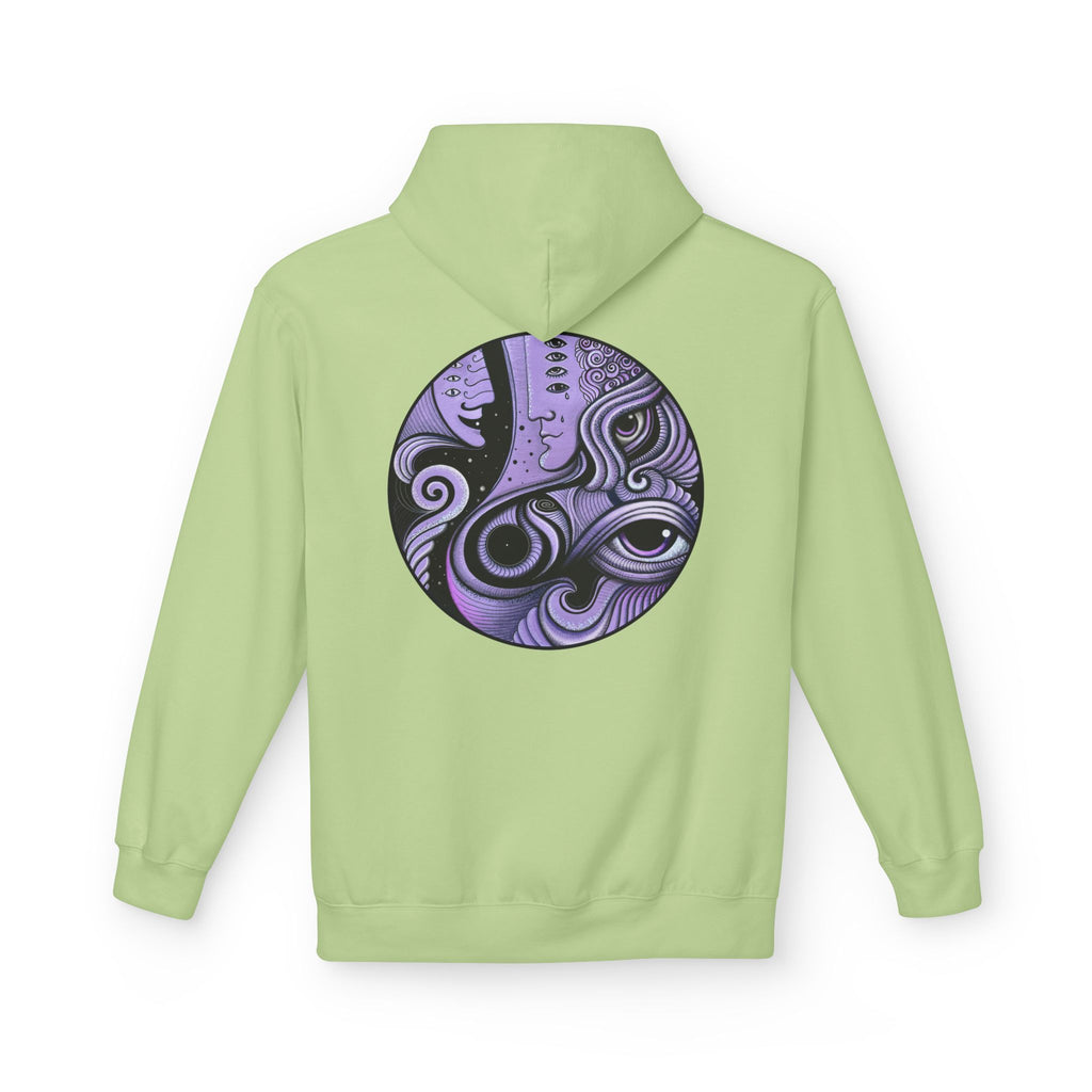Purple Psychedelic Guitar Art Hoodie | Keyhole Front, Circular Back Design