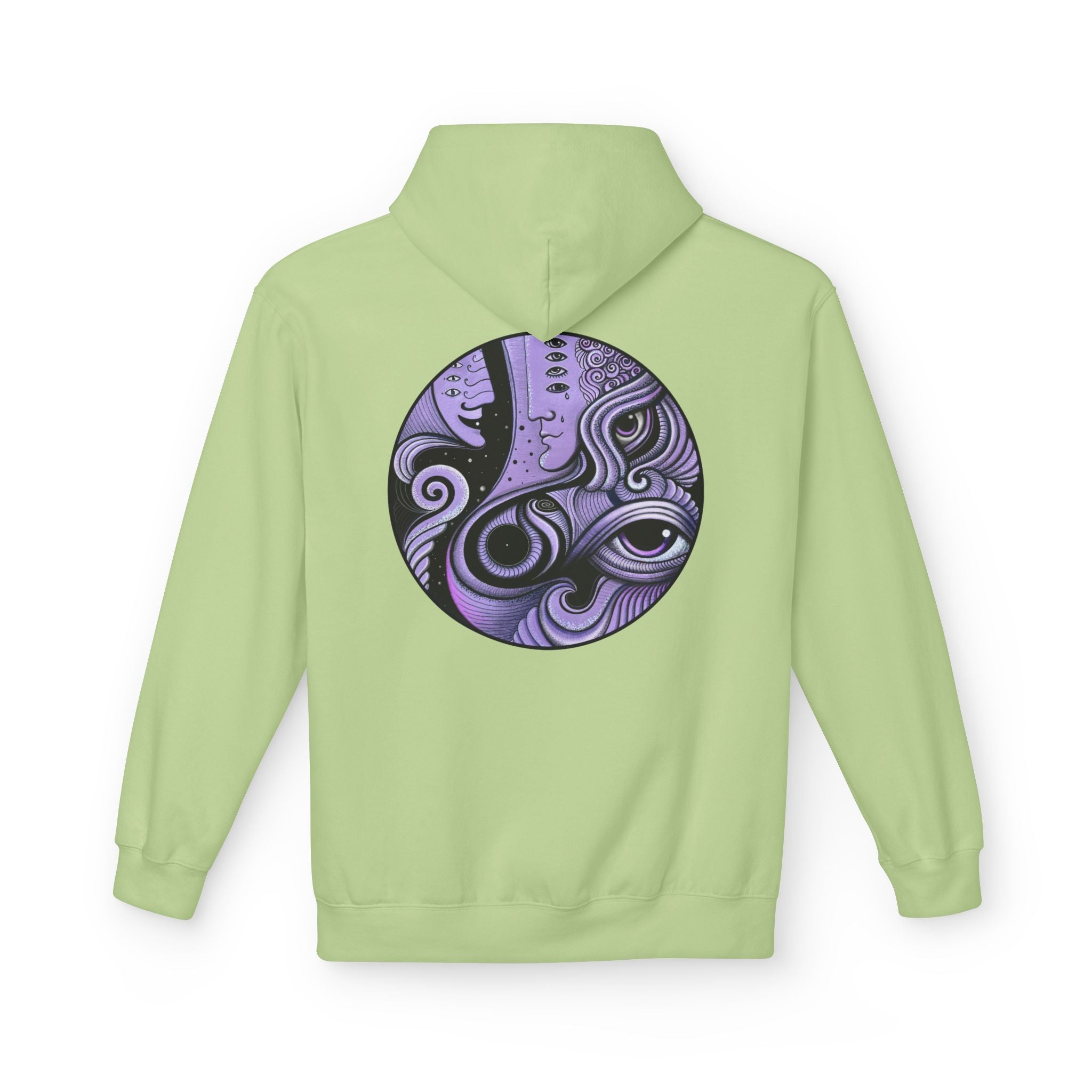 Purple Psychedelic Guitar Art Hoodie | Keyhole Front, Circular Back Design