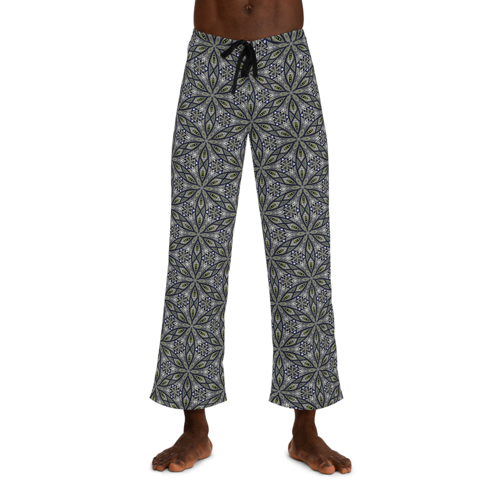 Men's Patterned Pajama Pants – Geometric Floral All-Over Print Lounge Pants #trc543