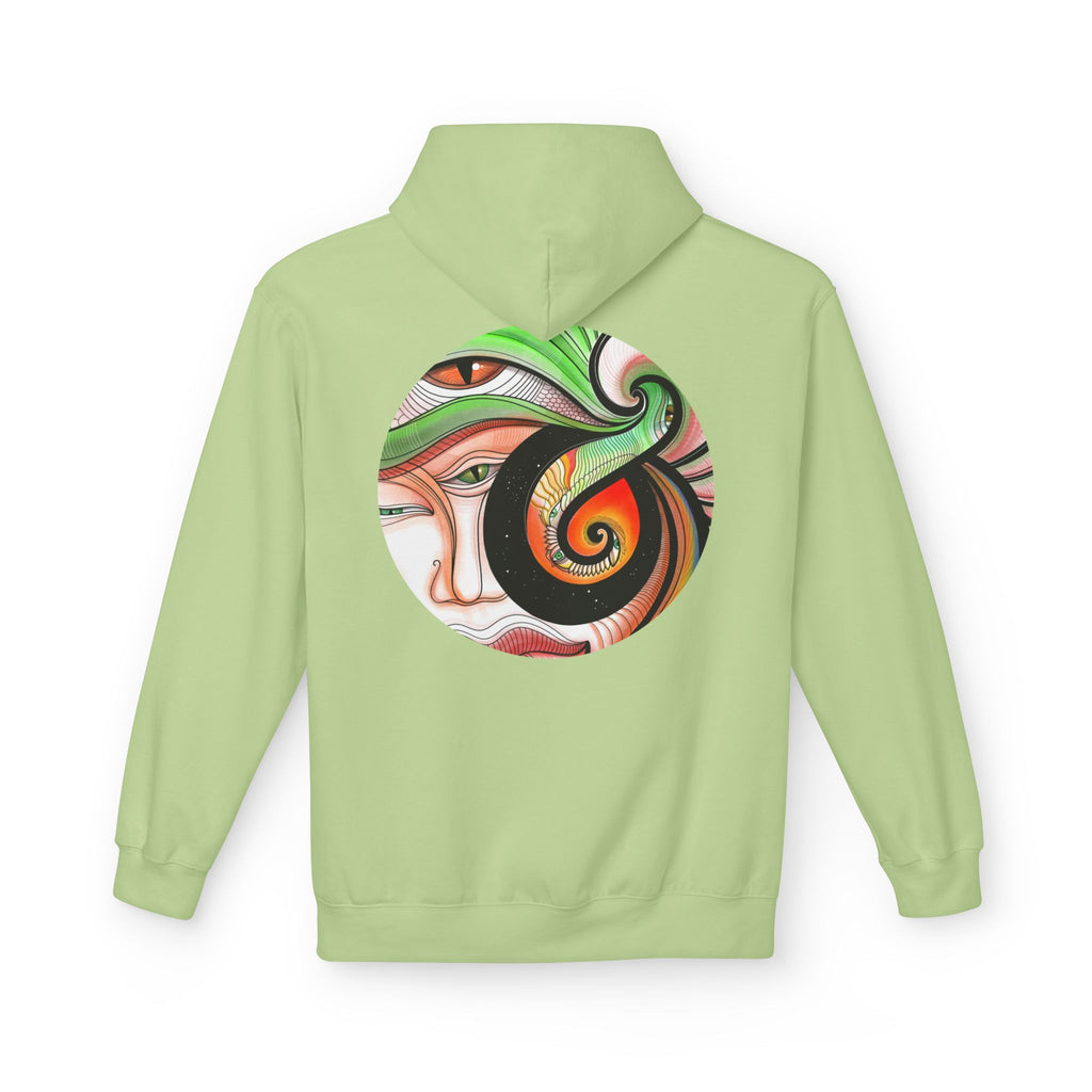 Abstract Swirl Face Hoodie | Artistic Geometric Portrait, White Pullover