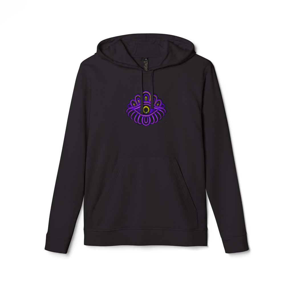 Blue Hoodie with Purple Paisley Chameleon Graphic — Casual Streetwear Pullover. #H1