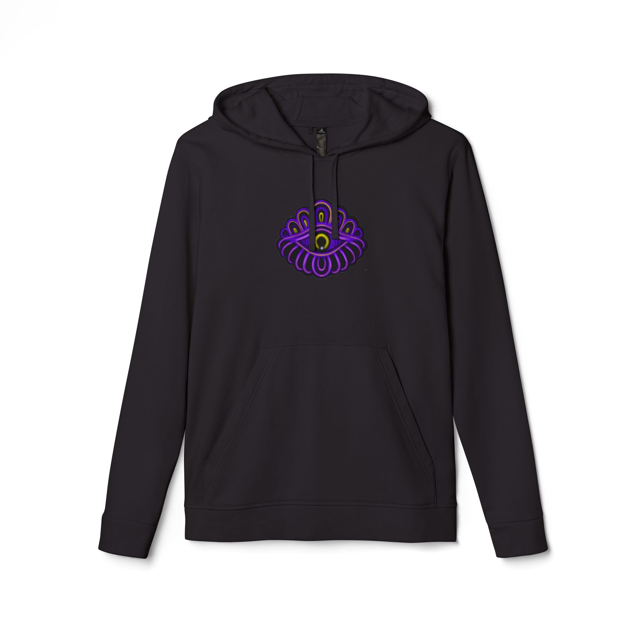 Blue Hoodie with Purple Paisley Chameleon Graphic — Casual Streetwear Pullover. #H1