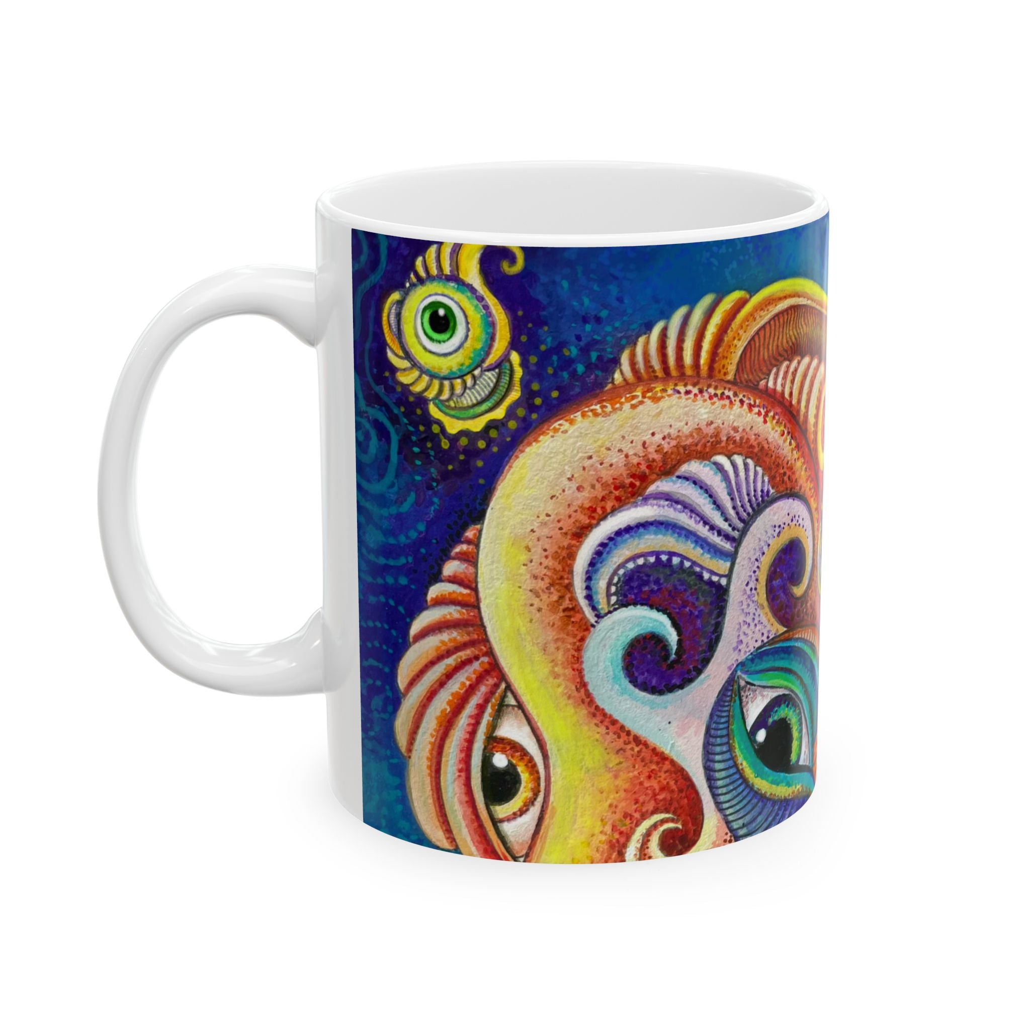 Colorful Abstract Octopus Mug | Vibrant Swirl Sea Life Ceramic Mug