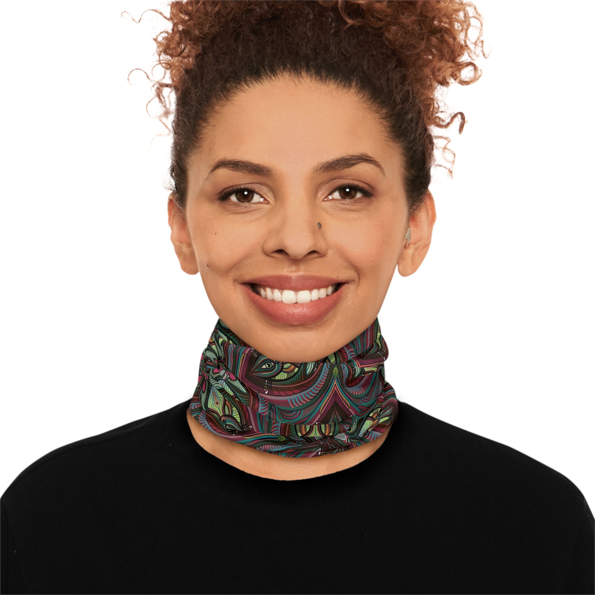 Bohemian Floral Mandala Neck Gaiter — Lightweight Patterned Face Scarf #fg8750
